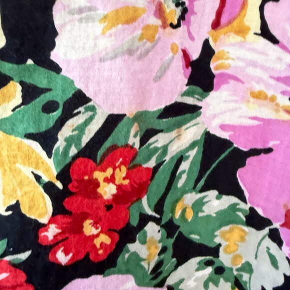 Vintage Christian Dior caftan one size floral bold cotton v-neck pullover - Picture 10 of 15